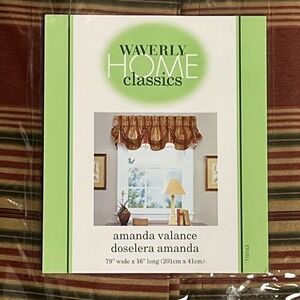 Waverly Home Amanda Valance Red Sweetwater Stripe 16"X79" Model 81903666
